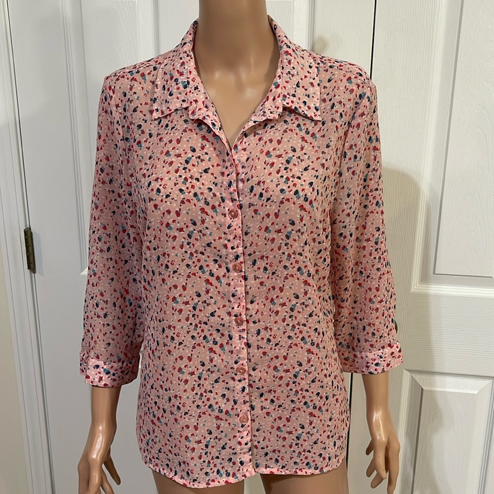 Chico's Pink Floral Blouse